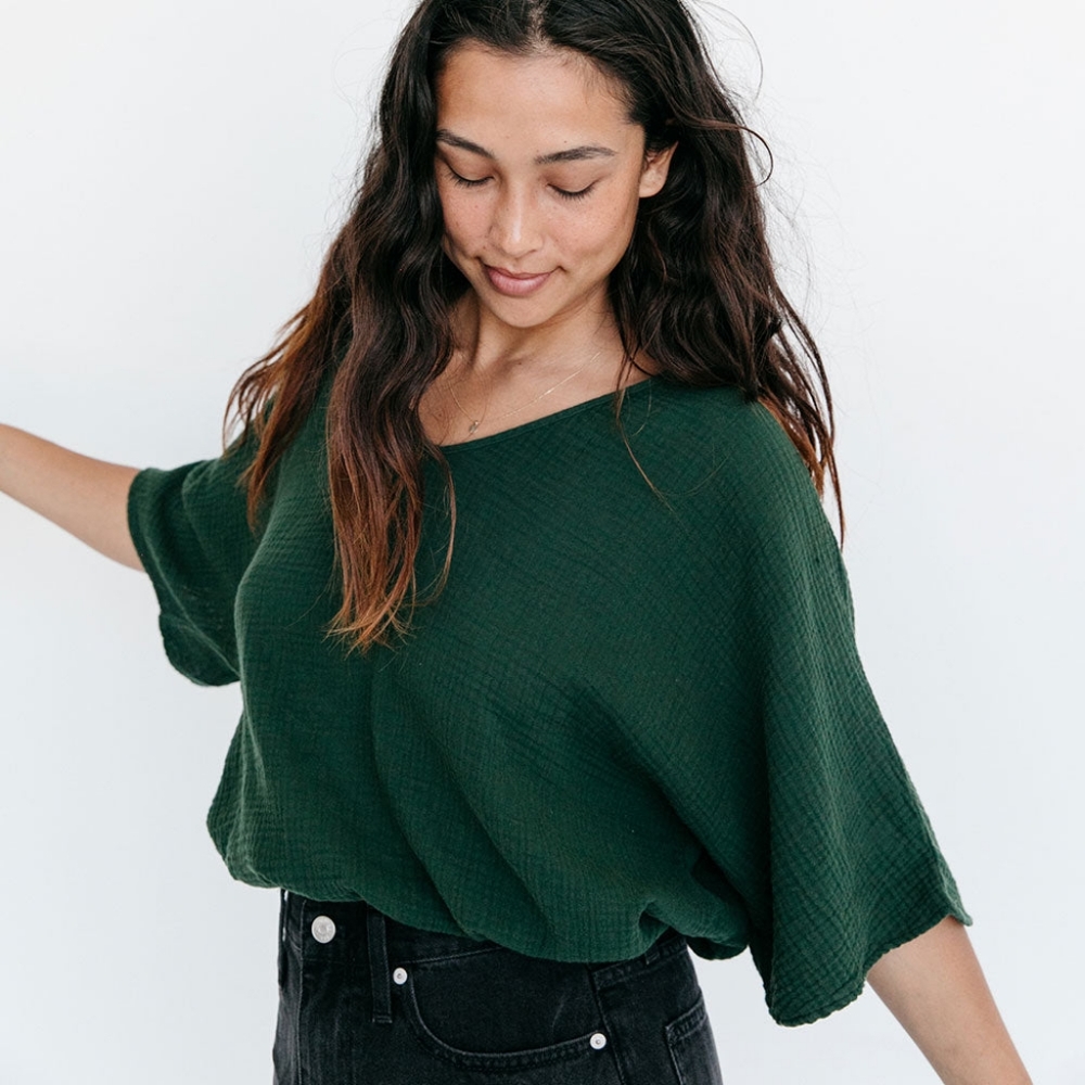 Suunday Gauze Dolman Top Kombu